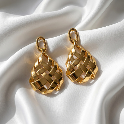 Alloy Stud Dangle Earrings WG748DE-01-1