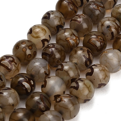 Tibetan Style dZi Beads Strands GG-CBA4812-B07-10MM-1