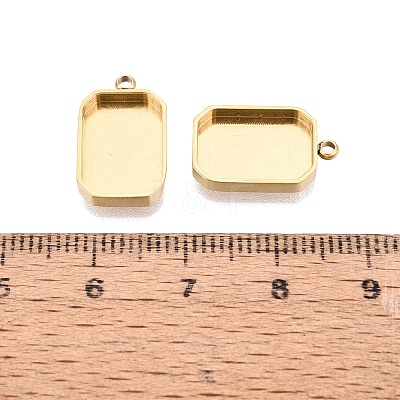 304 Stainless Steel Pendant Cabochon Component STAS-Q113-19D-G-1