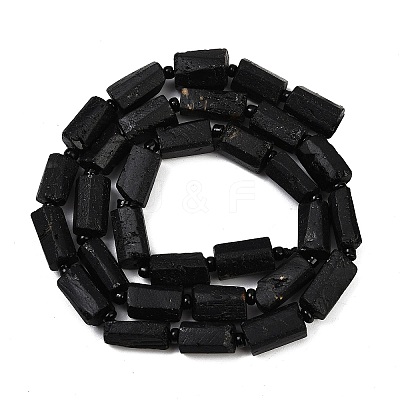 Natural Black Tourmaline Beads Strands G-F716-01-B01-1