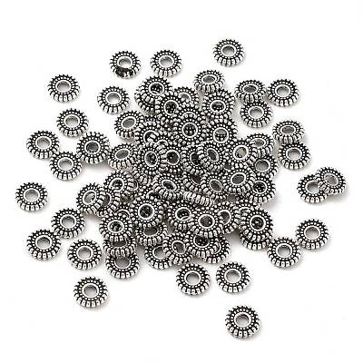Tibetan Style Alloy Spacer Beads TIBEB-O004-76-1