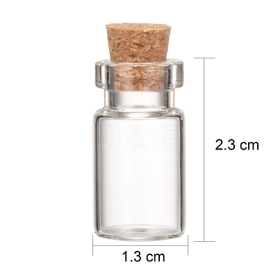 Glass Wishing Bottle Bead Containers X-CON-Q014-1