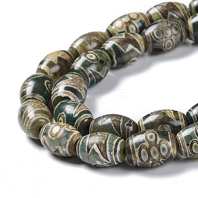 Tibetan Style dZi Beads Strands TDZI-E005-01J-1