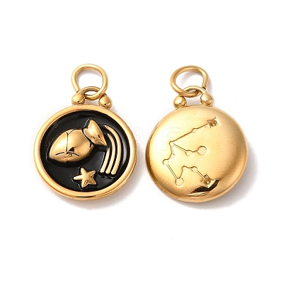 Ion Plating(IP) 304 Stainless Steel Enamel Pendants STAS-A080-43G-10-1