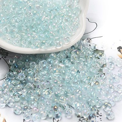 6/0 Inside Colours Fringe Glass Seed Beads SEED-A034-03J-1