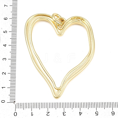 Heart Rack Plating Brass Big Pendants KK-Z067-10G-1