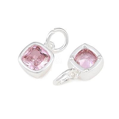 Brass Pave Cubic Zirconia Charms KK-CBABC34-07S-01-1