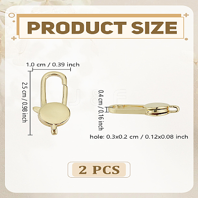 2Pcs Brass Lobster Claw Clasps KK-LP0004-46-1