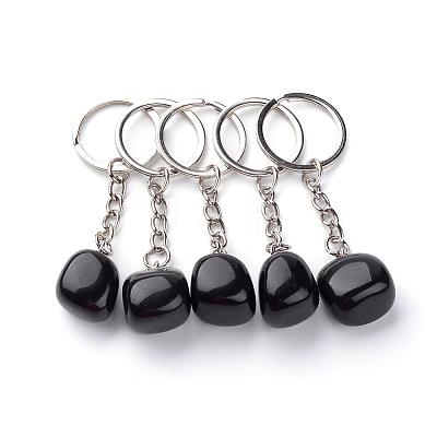 Natural Obsidian Keychain G-Q484-D03-1
