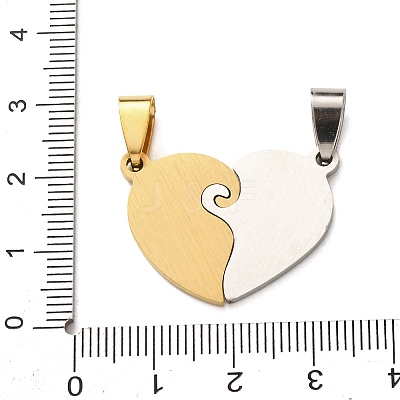 304 Stainless Steel Rhinestone Split Pendants STAS-F368-21GP-1