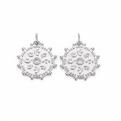 Brass Micro Pave Clear Cubic Zirconia Pendants KK-S356-736-1