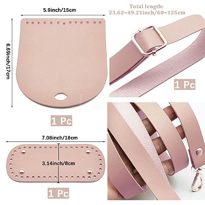 1 Set Handmade PU Leather Crochet Shoulder Bag Accessories Kits PURS-CL0001-37B-1