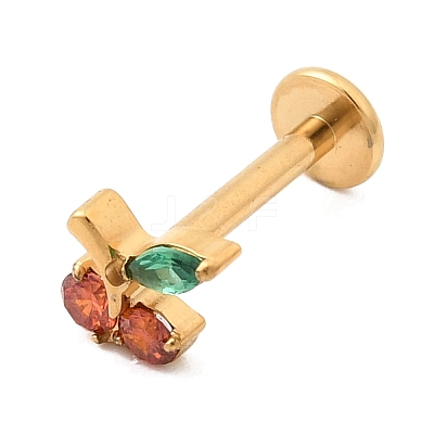 F136 Titanium Pave Cubic Zirconia Fruit Internally Threaded Labrets ME-CBA9828-06B-G-1
