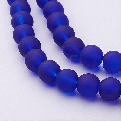 Baking Paint Transparent Glass Bead Strands X-GLAA-S031-8mm-09-1