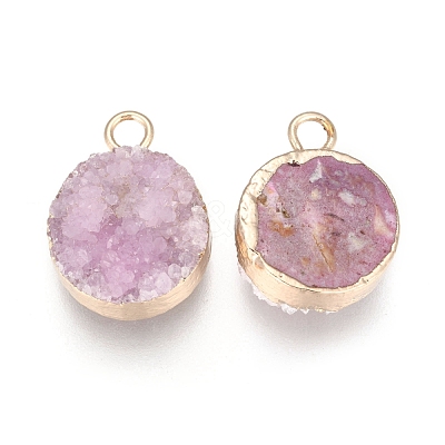 Natural Druzy Agate Pendants G-L566-A05-1