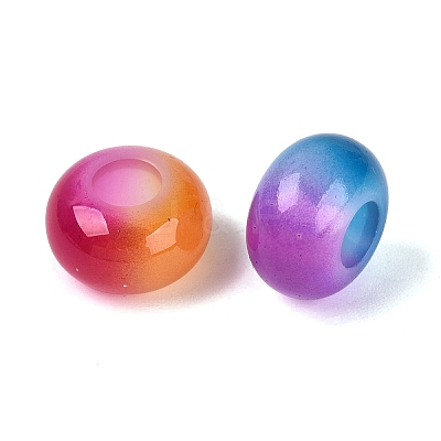 Two Tone Imitation Jelly Acrylic European Beads OACR-Q200-37-1