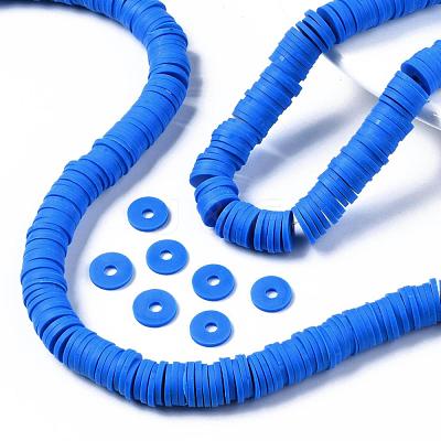 Flat Round Handmade Polymer Clay Beads CLAY-R067-10mm-33-1