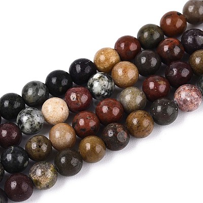 Natural River Stone Beads Strands G-R412-24-4mm-1