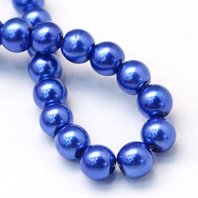 Baking Paint Pearlized Glass Pearl Round Bead Strands HY-Q003-4mm-28-1