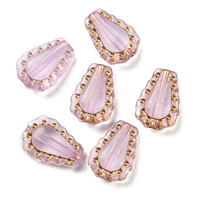 Plating Transparent Acrylic Beads OACR-B013-24B-1