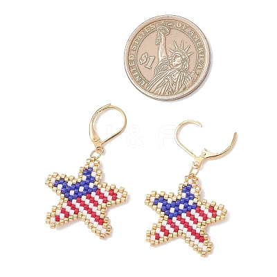 Glass Seed Beads Dangle Earrings EJEW-MZ00695-1