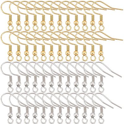 300Pcs 2 Style 304 Stainless Steel Earring Hooks STAS-SP0001-39-1