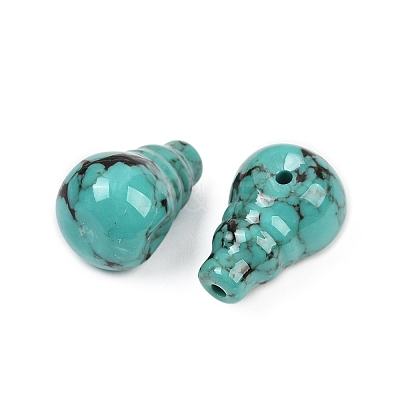 Dyed Synthetic Turquoise 3 Hole Guru Beads G-C198-01B-05-1