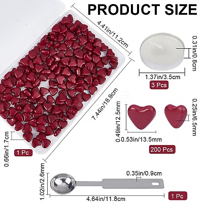 200Pcs Heart Sealing Wax Particles DIY-CP0009-29-1