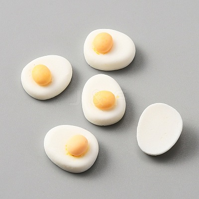 Egg Theme Opaque Resin Cabochons CRES-WH0010-035C-1