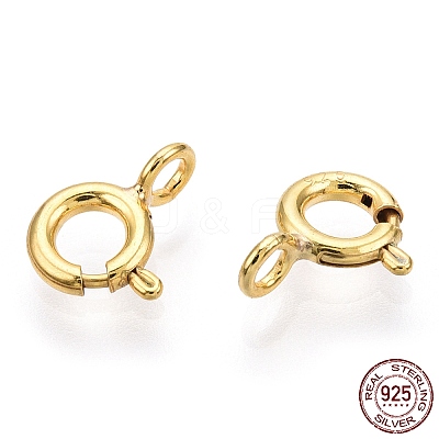 925 Sterling Silver & Iron Spring Ring Clasps STER-T004-81A-G-1
