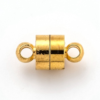 Brass Magnetic Clasps with Loops KK-O134-14G-1
