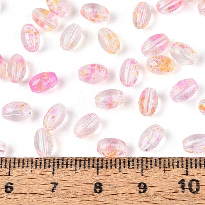 Baking Paint Transparent Glass Beads DGLA-T004-06H-1