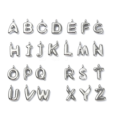 304 Stainless Steel Alphabet Pendants STAS-U033-02P-1