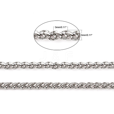 Tarnish Resistant 304 Stainless Steel Wheat Chains STAS-O076-07-1