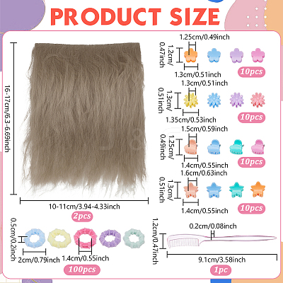 2Pcs Wool Doll Wig Hair DIY-NB0016-02C-1