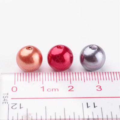Colorful Round Acrylic Pearl Beads X-PACR-10D-M-1