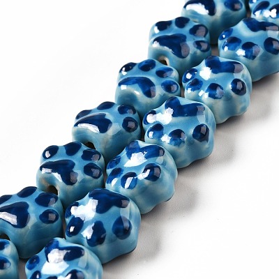 Handmade Printed Porcelain Beads PORC-F005-02A-1