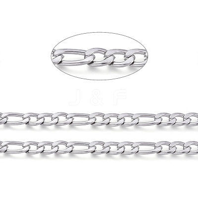 Tarnish Resistant 304 Stainless Steel Figaro Chains CHS-M001-04P-1