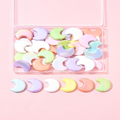 40Pcs UV Plating Opaque Acrylic Beads OACR-FS0002-29-1