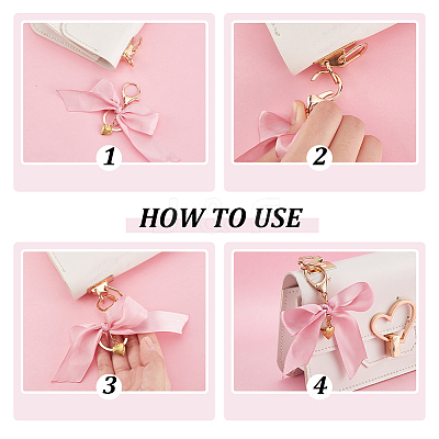 6Pcs 6 Colors Polyester Bowknot Pendant Decoration KEYC-AR00003-1