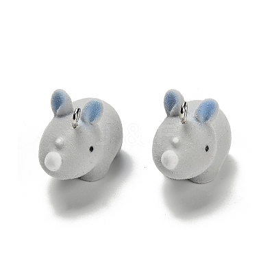 Flocky Opaque Resin Pendants RESI-I335-01P-06-1