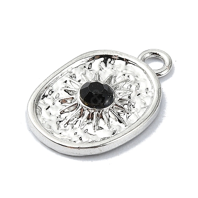 Alloy Black Rhinestone Pendants PALLOY-S188-09P-02-1