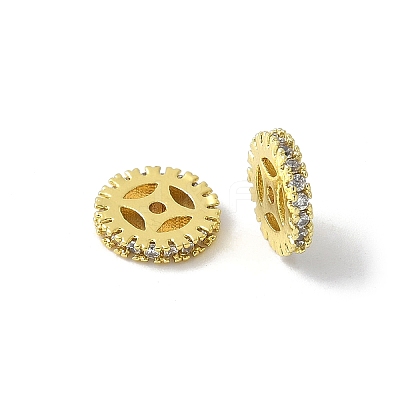 Brass Micro Pave Cubic Zirconia Beads KK-D324-11G-03-1