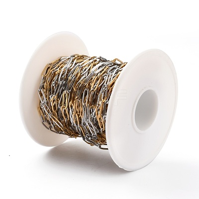 Two Tone 304 Stainless Steel Paperclip Chains CHS-B001-11B-1