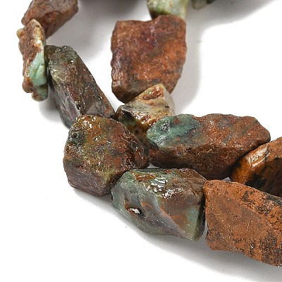 Raw Rough Natural Green Opal Beads Strands G-M453-D13-1