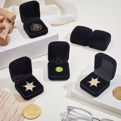 Plastic Cover with Velvet Brooch Packing Boxes VBOX-WH0012-04A-1