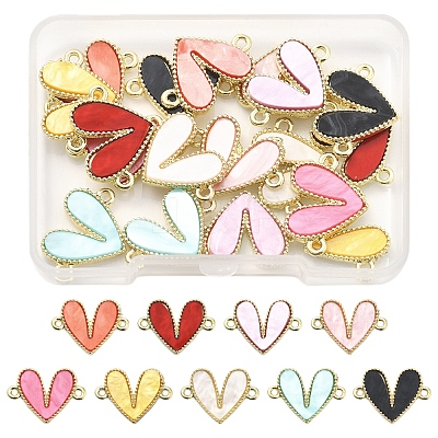 18Pcs 9 Colors Alloy Acrylic Connector Charms FIND-FS0004-33-1