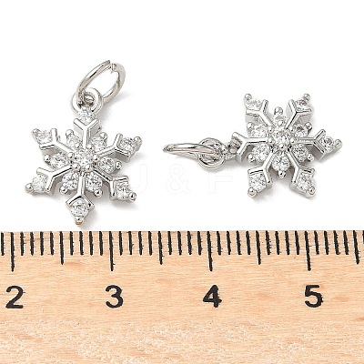 Brass Micro Pave Cubic Zirconia Pendants with Jumping Ring KK-A254-24P-1