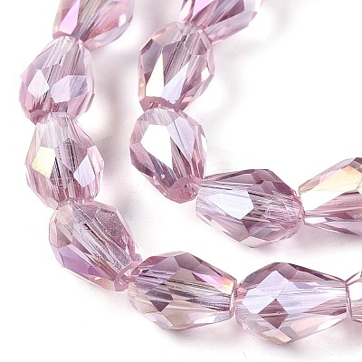 Transparent Electroplate Glass Beads Strands EGLA-N013-T6mm-B02-1