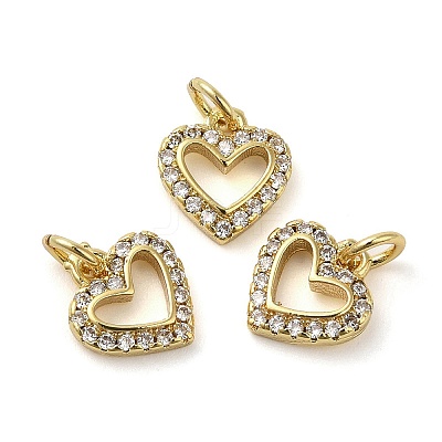 Brass Micro Pave Cubic Zirconia Pendants KK-E048-11G-1